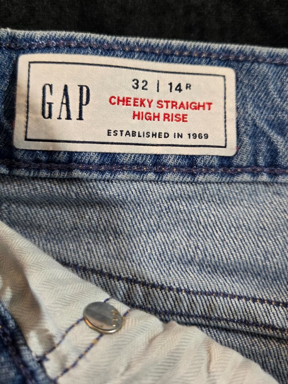Gap Women's Cheeky Straight High Rise Jeans 14R - Picture 3 of 10